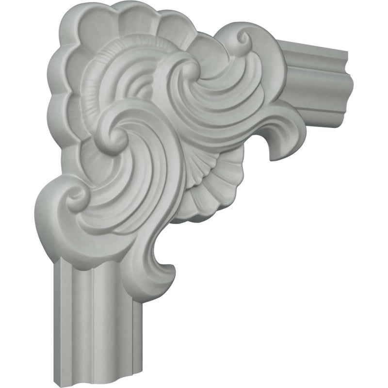 Ekena Millwork PML10X10PM Pompeii Corner (matches moulding PML02X00PO) Panel Moulding, 10 5/8"W x 10 5/8"H, Primed - Image 2